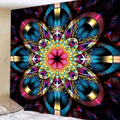Fabric Wall Tapestry/throw Flower Mandala 91 X 71..