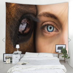 Fabric Wall Tapestry/throw Horse Lover 59 X 51..