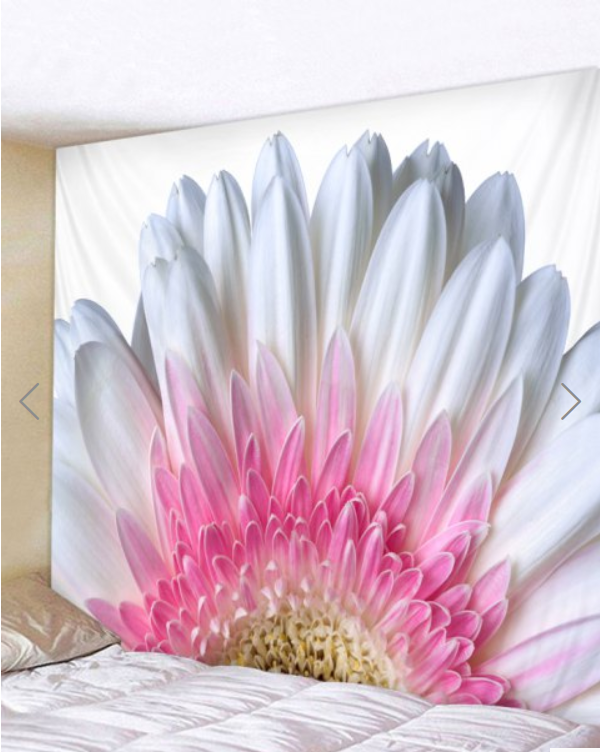 Fabric Wall Tapestry/throw Flower And Petals 71 X 91 Inches