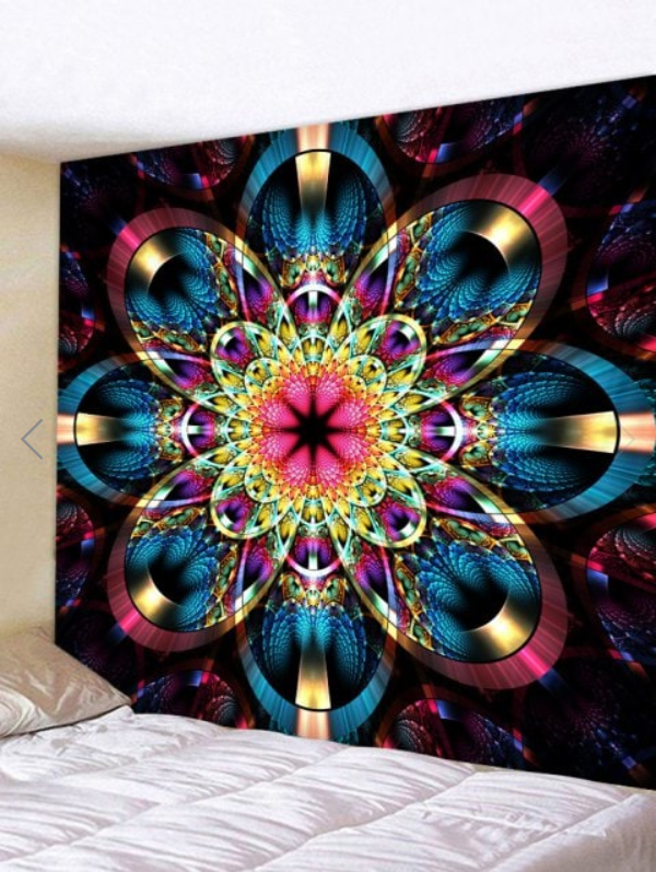 Fabric Wall Tapestry/throw Flower Mandala 91 X 71 Inches